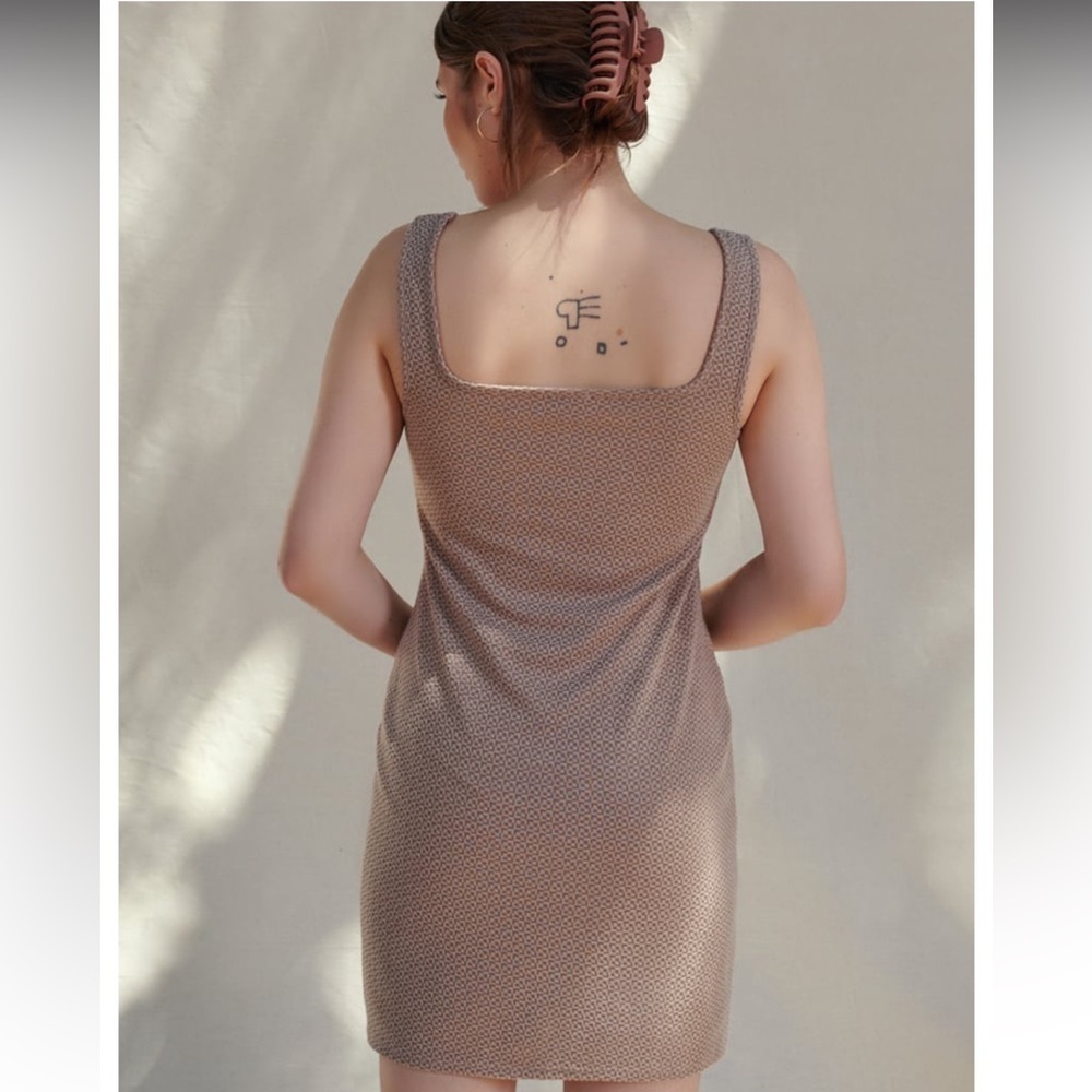 WEST OF MELROSE Tank Dress Womens Sz XS Tan Multi print lined minidress NWT - Picture 3 of 12